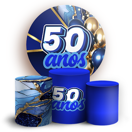 Capas Painel Redondo e Trio Cilindro Sublimado - 50-Anos