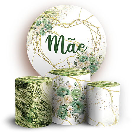 Capas Painel Redondo e Trio Cilindro Sublimado - Dia das Mães