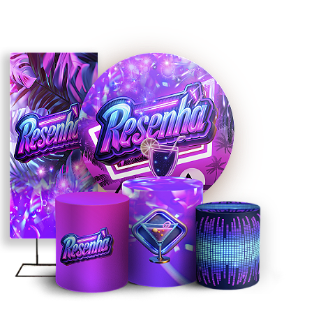 Capas Painel Redondo Trio Cilindro e Faixa Lateral Sublimado - Resenha