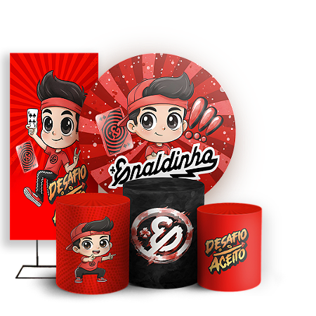 Capas Painel Redondo Trio Cilindro e Faixa Lateral Sublimado - Enaldinho