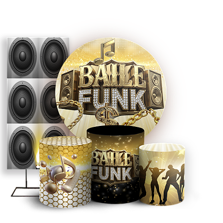 Capas Painel Redondo Trio Cilindro e Faixa Lateral Sublimado - Baile Funk