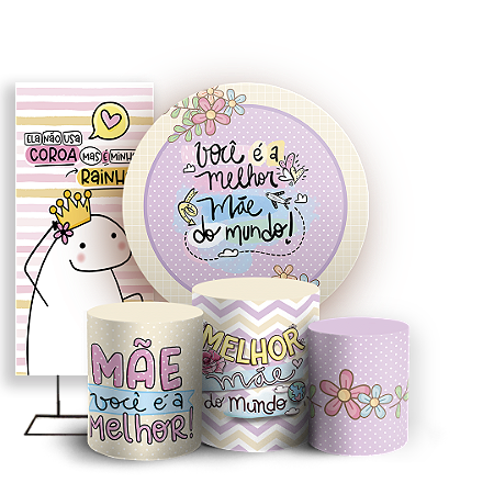 Capas Painel Redondo Trio Cilindro e Faixa Lateral Sublimado - Mãe