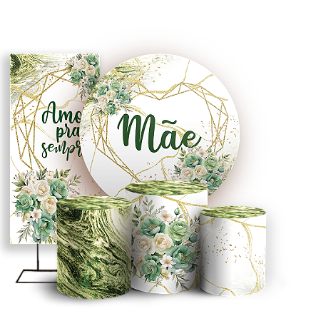 Capas Painel Redondo Trio Cilindro e Faixa Lateral Sublimado - Mãe