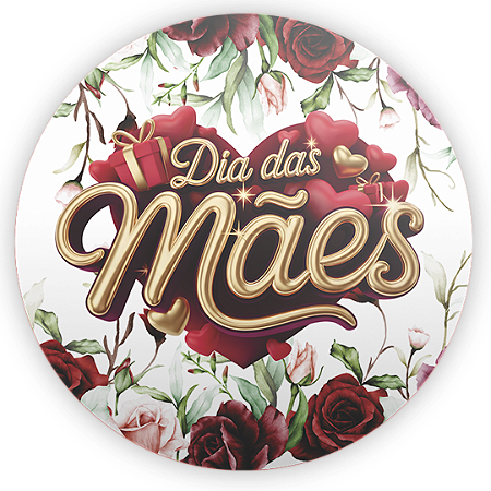 Capa Painel Redondo Sublimado - Dias das Mães