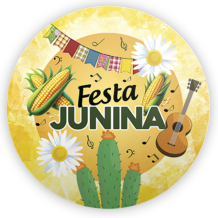Capa Painel Redondo Sublimado - Festa Junina