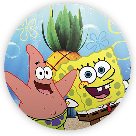 Capa Painel Redondo Sublimado - Bob Esponja
