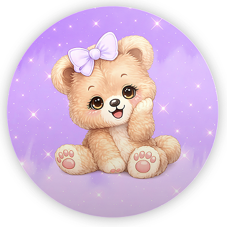 Capa Mini Painel Sublimado - Ursinha Lilas