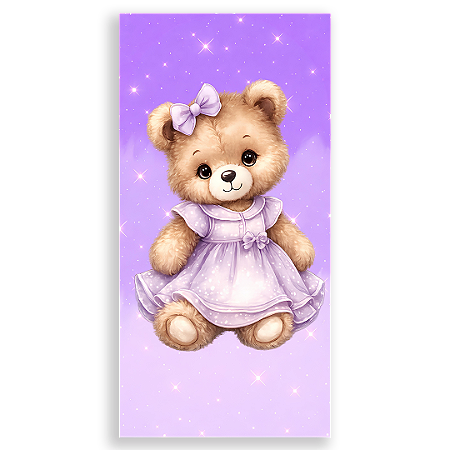 Capa Faixa Lateral Sublimado - Ursinha Lilas