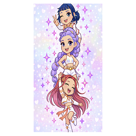 Capa Faixa Lateral Sublimado - K Pop Aquarela