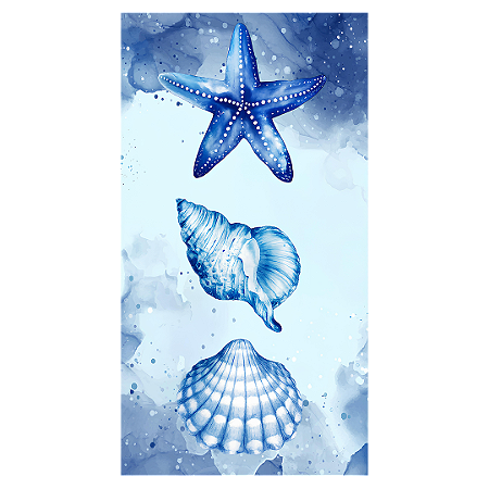 Capa Faixa Lateral Sublimado - Fundo do Mar Conchas