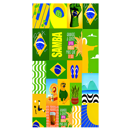 Capa Faixa Lateral Sublimado - Brasilidade