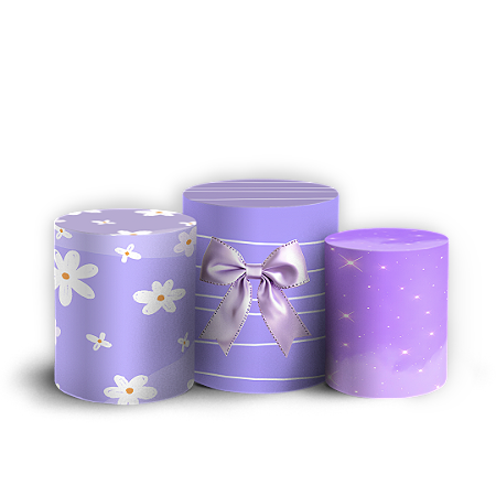 Capas Trio Cilindro Sublimado Vest Facil - Ursinha Lilas