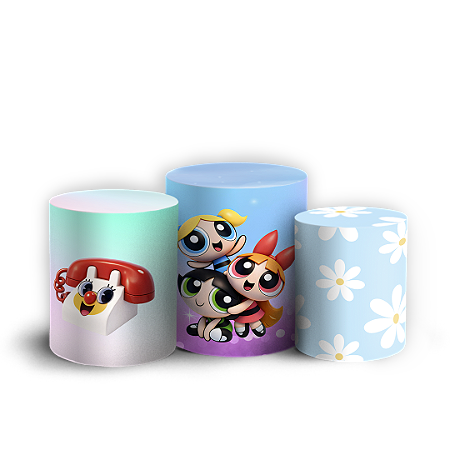 Capas Trio Cilindro Sublimado Vest Facil - Meninas Super Poderosas