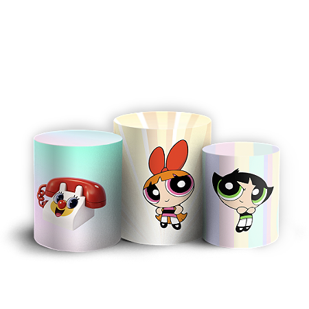 Capas Trio Cilindro Sublimado Vest Facil - Meninas Super Poderosas