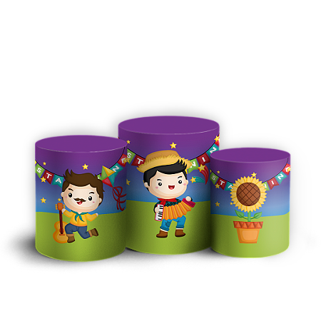 Capas Trio Cilindro Sublimado Vest Facil - Festa Junina