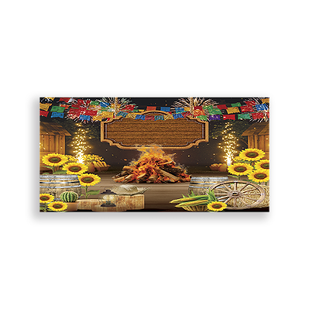 Capa Painel Retangular Sublimado - Festa Junina