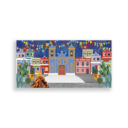 Capa Painel Retangular Sublimado - Festa Junina