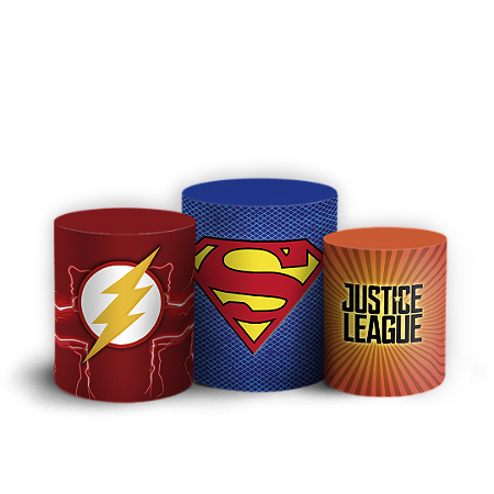 Capas Trio Cilindro Sublimado Vest Facil - Liga da Justiça