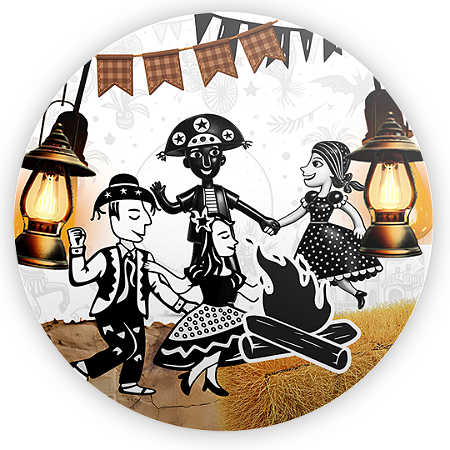 Capa Painel Redondo Sublimado - Festa Junina