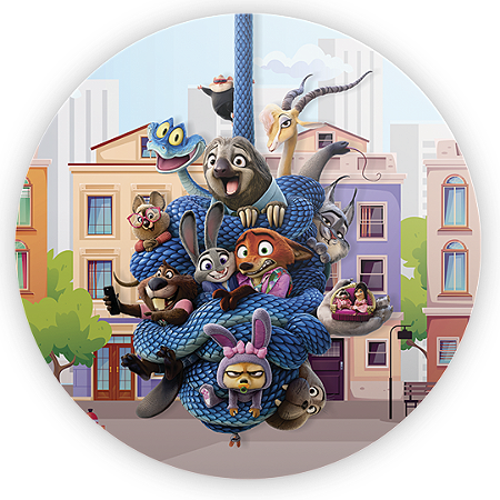 Capa Painel Redondo Sublimado - Zootopia