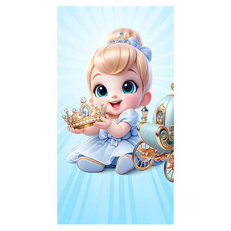 Capa Faixa Lateral Sublimado - Princesa Cinderela