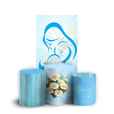 Capas Faixa Lateral e Trio Cilindro Sublimado Vest Facil - Dia Das Mães