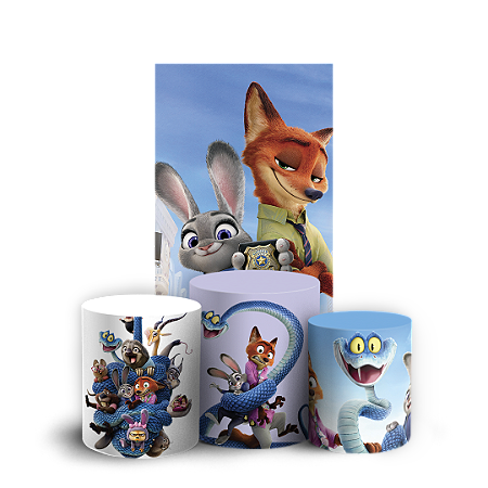 Capas Faixa Lateral e Trio Cilindro Sublimado Vest Facil - Zootopia