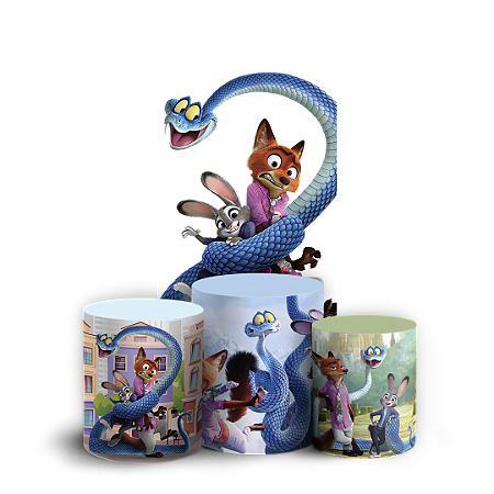 Capas Faixa Lateral e Trio Cilindro Sublimado Vest Facil - Zootopia
