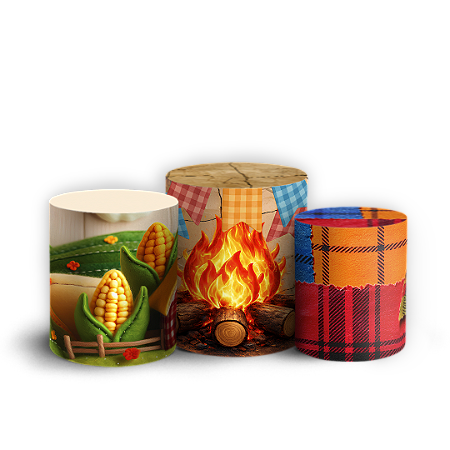 Capas Trio Cilindro Sublimado Vest Facil - Festa Junina
