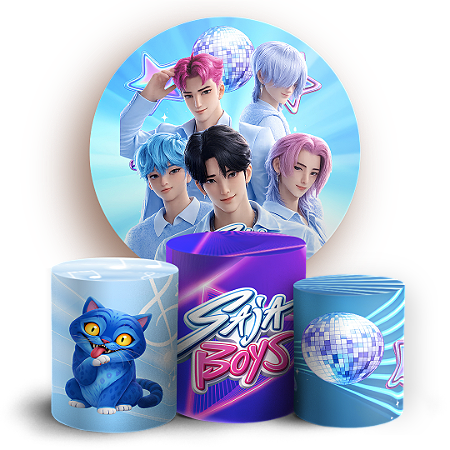 Capas Painel Redondo e Trio Cilindro Sublimado - Saja Boys