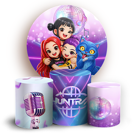 Capas Painel Redondo e Trio Cilindro Sublimado - Guerreiras Do K-Pop