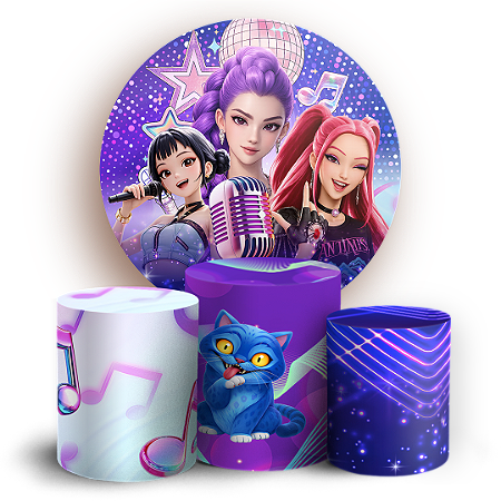 Capas Painel Redondo e Trio Cilindro Sublimado - Guerreiras Do K-Pop