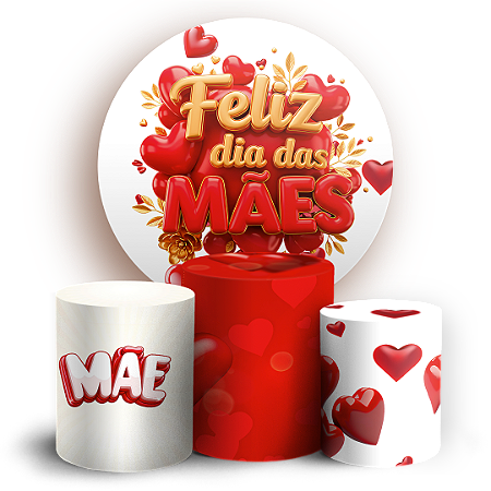 Capas Painel Redondo e Trio Cilindro Sublimado - Dia Das Mães