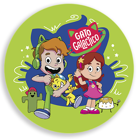 Capa Painel Redondo Sublimado - Gato Galactico