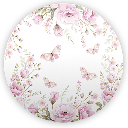 Capa Painel Redondo Sublimado - Jardim Rosa
