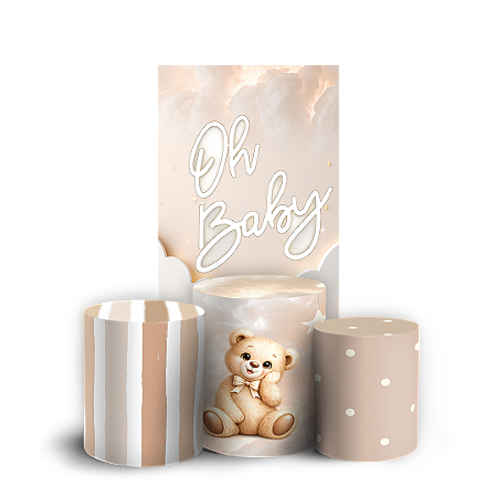 Capas Faixa Lateral e Trio Cilindro Sublimado Vest Facil - Ursinho Oh Baby