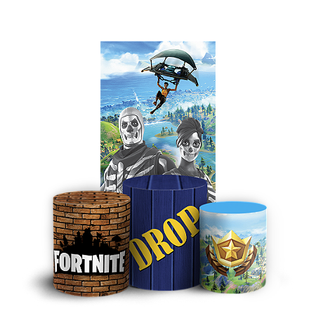 Capas Faixa Lateral e Trio Cilindro Sublimado Vest Facil - Fortnite