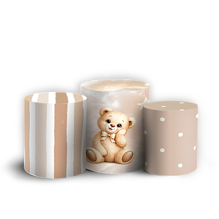 Capas Trio Cilindro Sublimado Vest Facil - Ursinho Oh Baby