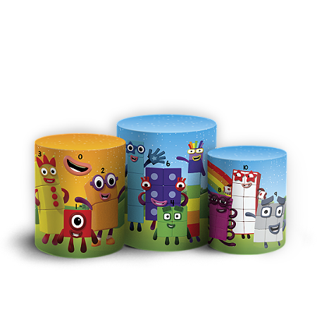 Capas Trio Cilindro Sublimado Vest Facil - Number Blocks