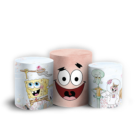 Capas Trio Cilindro Sublimado Vest Facil - Bob Esponja