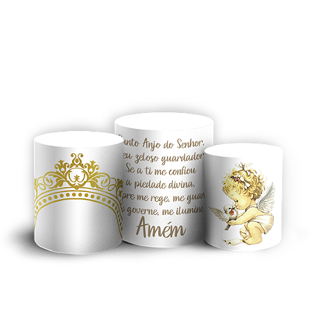 Capas Trio Cilindro Sublimado Vest Facil - Batizado