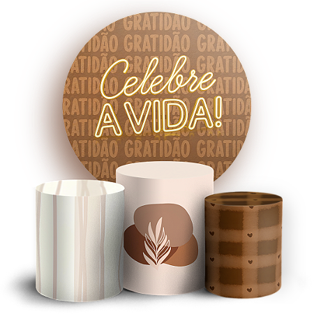Capas Painel Redondo e Trio Cilindro Sublimado - Gratidão