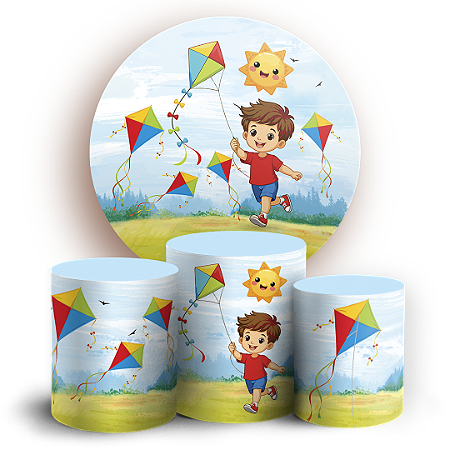 Capas Painel Redondo e Trio Cilindro Sublimado - Pipa