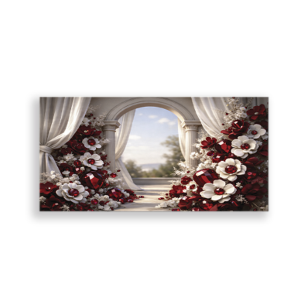 Capa Painel Retangular Sublimado - Flores Fundo Fotográfico