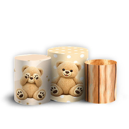 Capas Trio Cilindro Sublimado Vest Facil - Ursinho Oh Baby