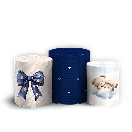Capas Trio Cilindro Sublimado Vest Facil - Ursinho