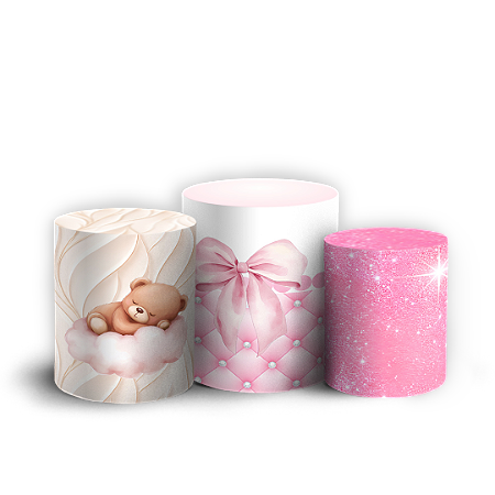 Capas Trio Cilindro Sublimado Vest Facil - Ursinho