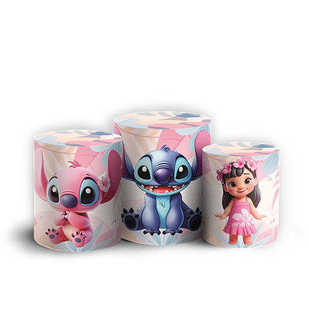 Capas Trio Cilindro Sublimado Vest Facil - Lilo & Stich