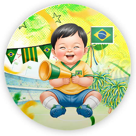 Capa Mini Painel Sublimado - Brasil Copa do Mundo Baby