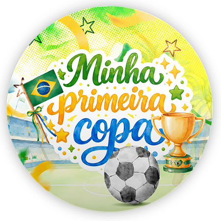 Capa Painel Redondo Sublimado - Brasil Copa do Mundo Baby